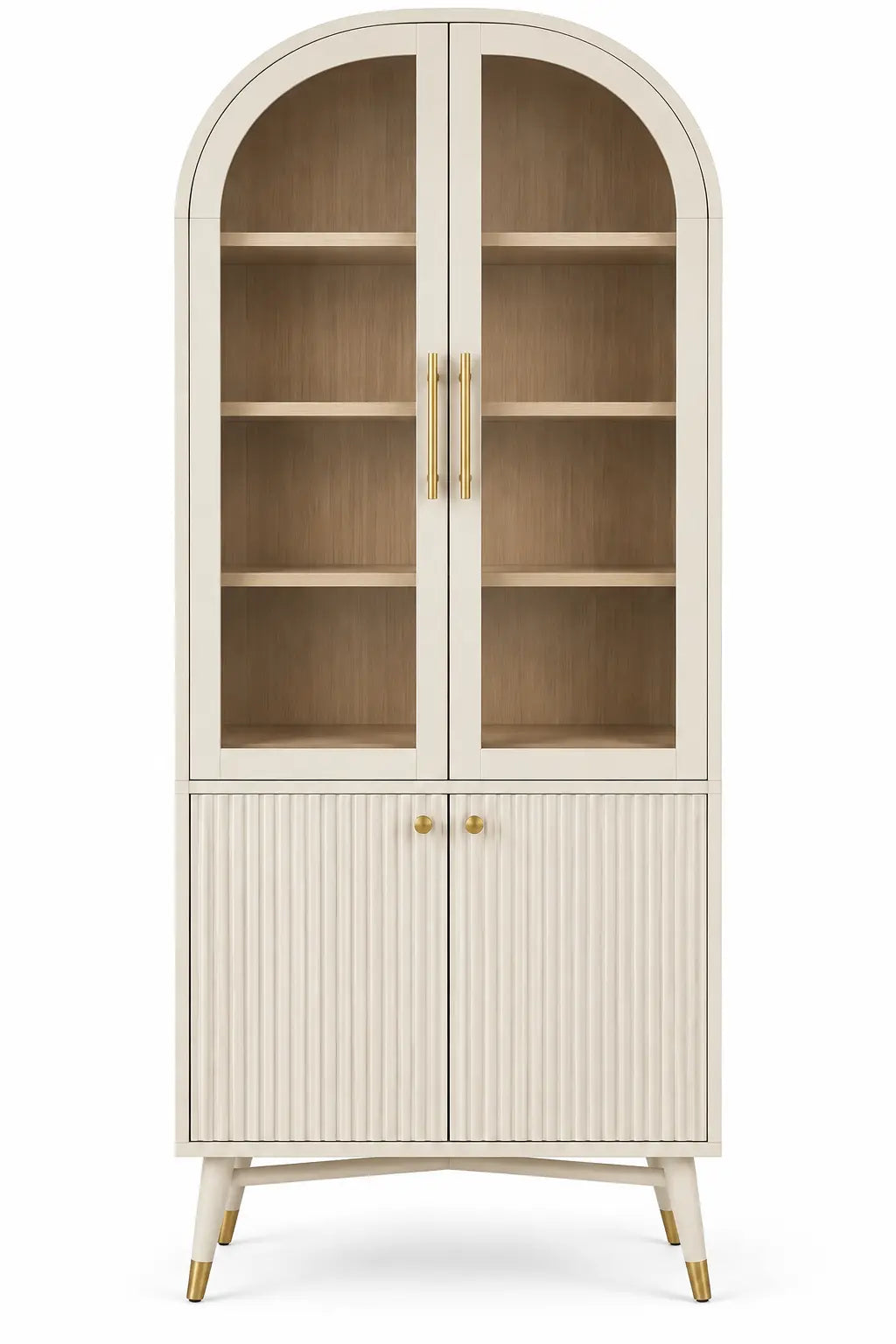 Vitrina de almacenamiento con formas arqueadas, blanco