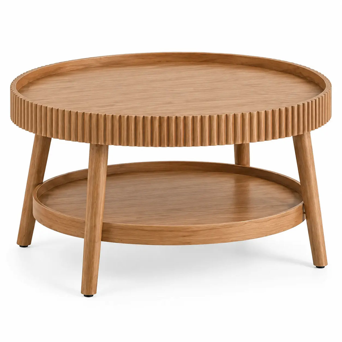 Mesa de centro de contorno redondeado, marrón