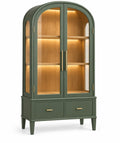 Vitrina de almacenamiento con formas arqueadas, verde y marrón