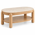 Mesa de centro de contorno redondeado, beige